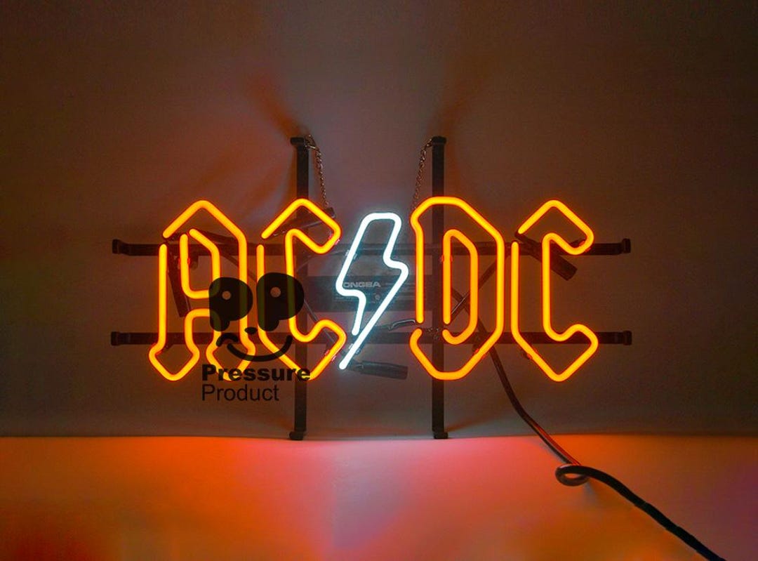 Record Store Sign ACDC Real Glass Neon Sign Light Music Bar Pub Party ...