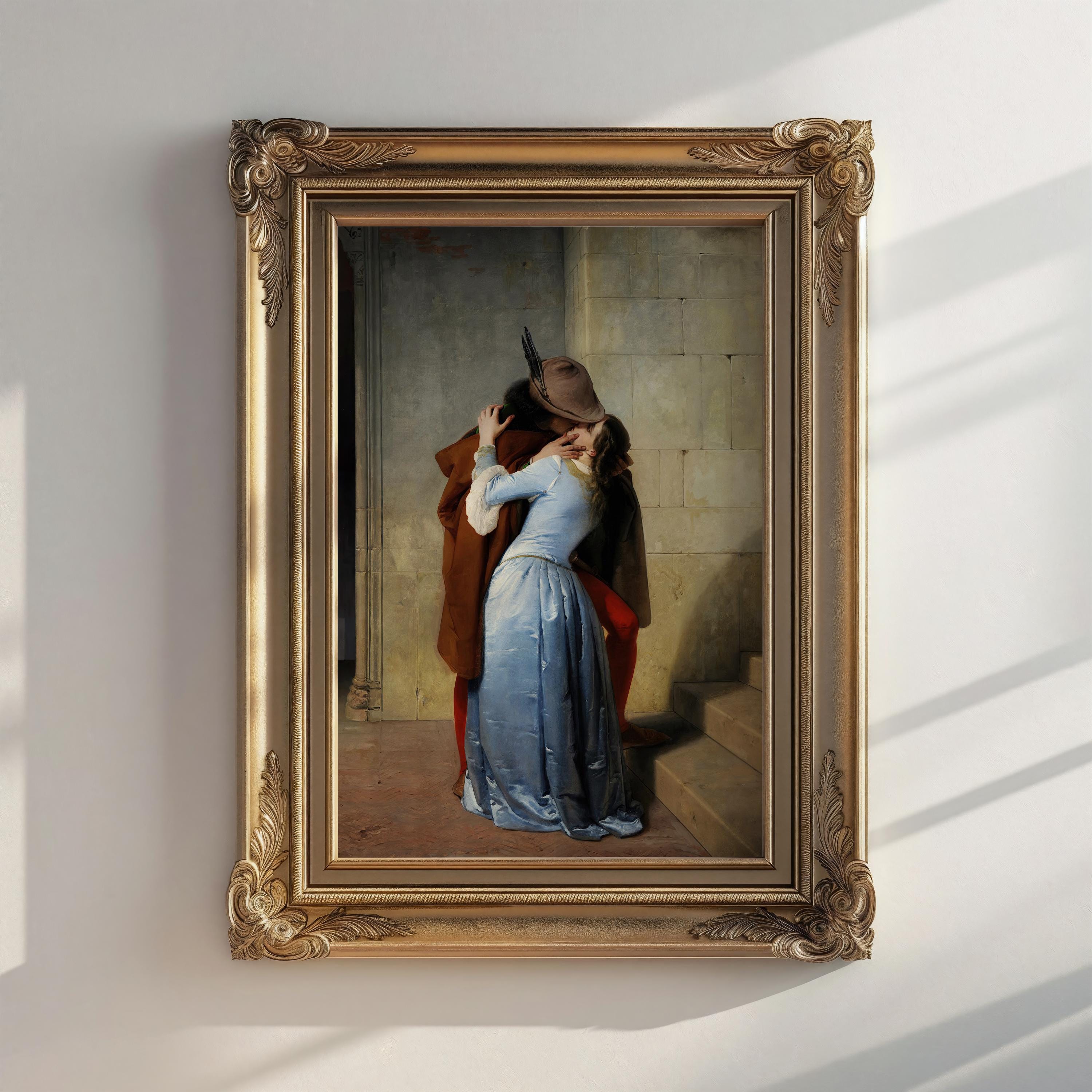 The Kiss (1859) by Francesco Hayez | Italian Romanticism | Vintage