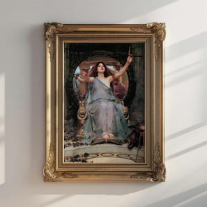Circe Offering the Cup to Odysseus by John William Waterhouse | Pre-Raphaelite, Goddess, Woman Portrait, Antique Print | Digital Download