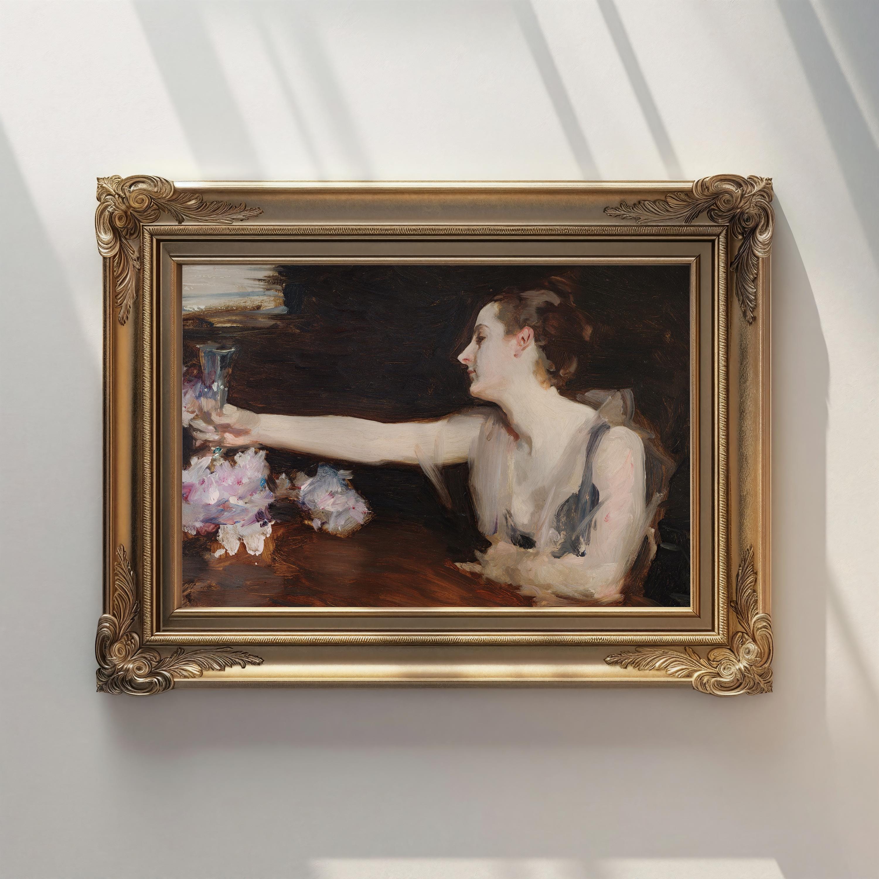 Madame Gautreau Drinking a Toast (1882-1883) by John Singer Sargent | Vintage Art Print, Antique Oil Painting | Digital Download