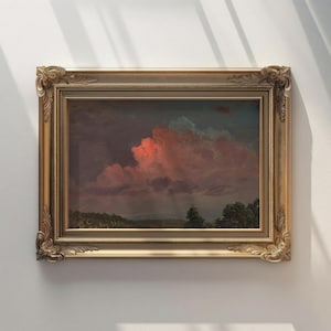 Nightfall near Olana by Frederic Edwin Church | Landscape Painting, Vintage Art Print, Classical Art, Antique Oil Painting, Digital Download