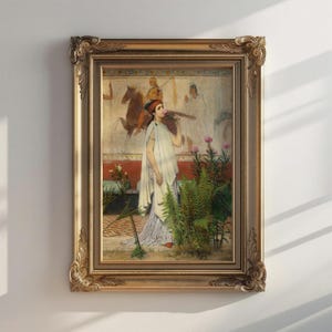 A Greek Woman by Lawrence Alma-Tadema | Greek, Woman Portrait, Vintage Art Print, Historic Art, Antique Oil Painting, Digital Download