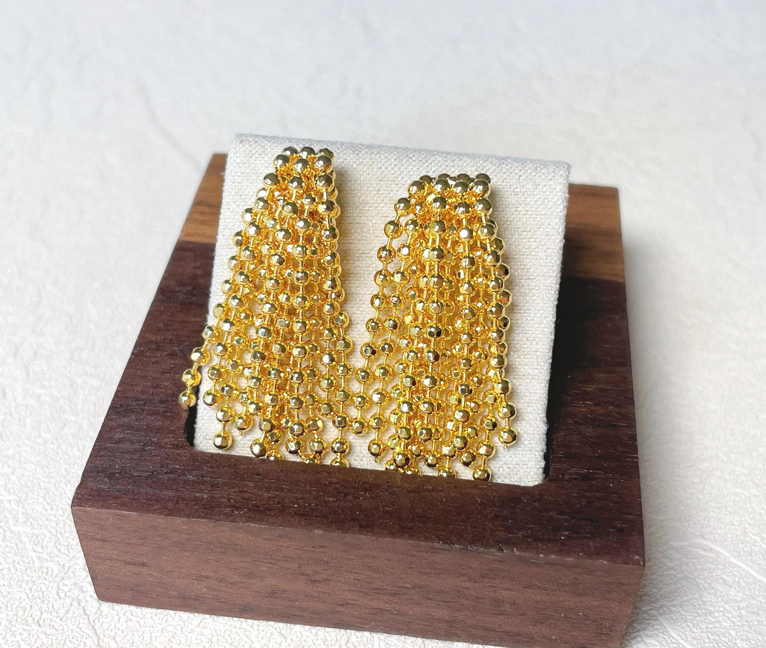 slim fit dress slacks Small 18K Yellow Gold Feather Drop Earrings