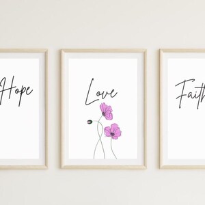 Elegante juego de arte de pared imprimible de 3 piezas | Diseño motivacional, ilustrativo, moderno y elegante | Decoración de paredes | Descarga instantánea
