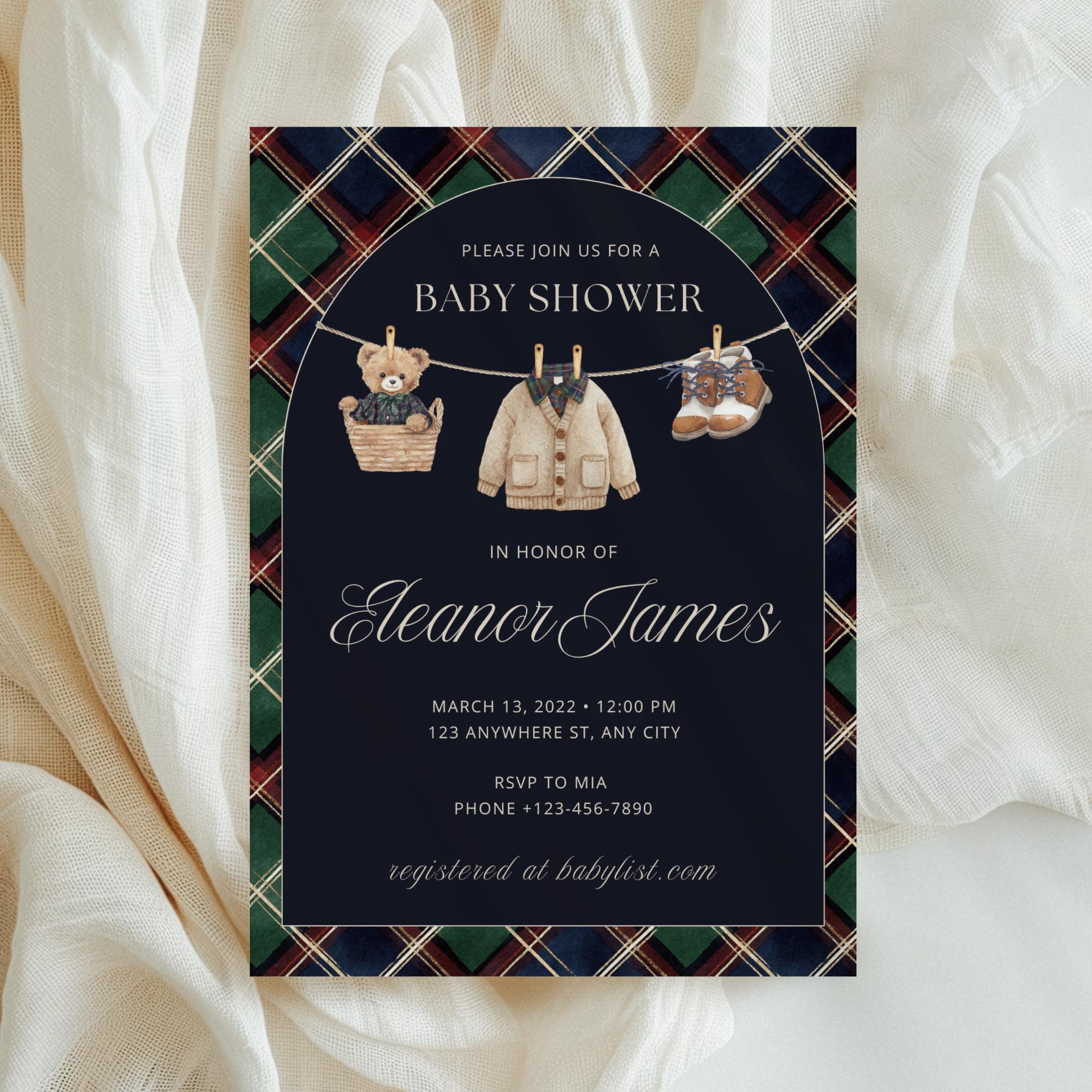 Editable Polo Teddy Baby Shower Invitation Template, We Can Bearly Wait ...