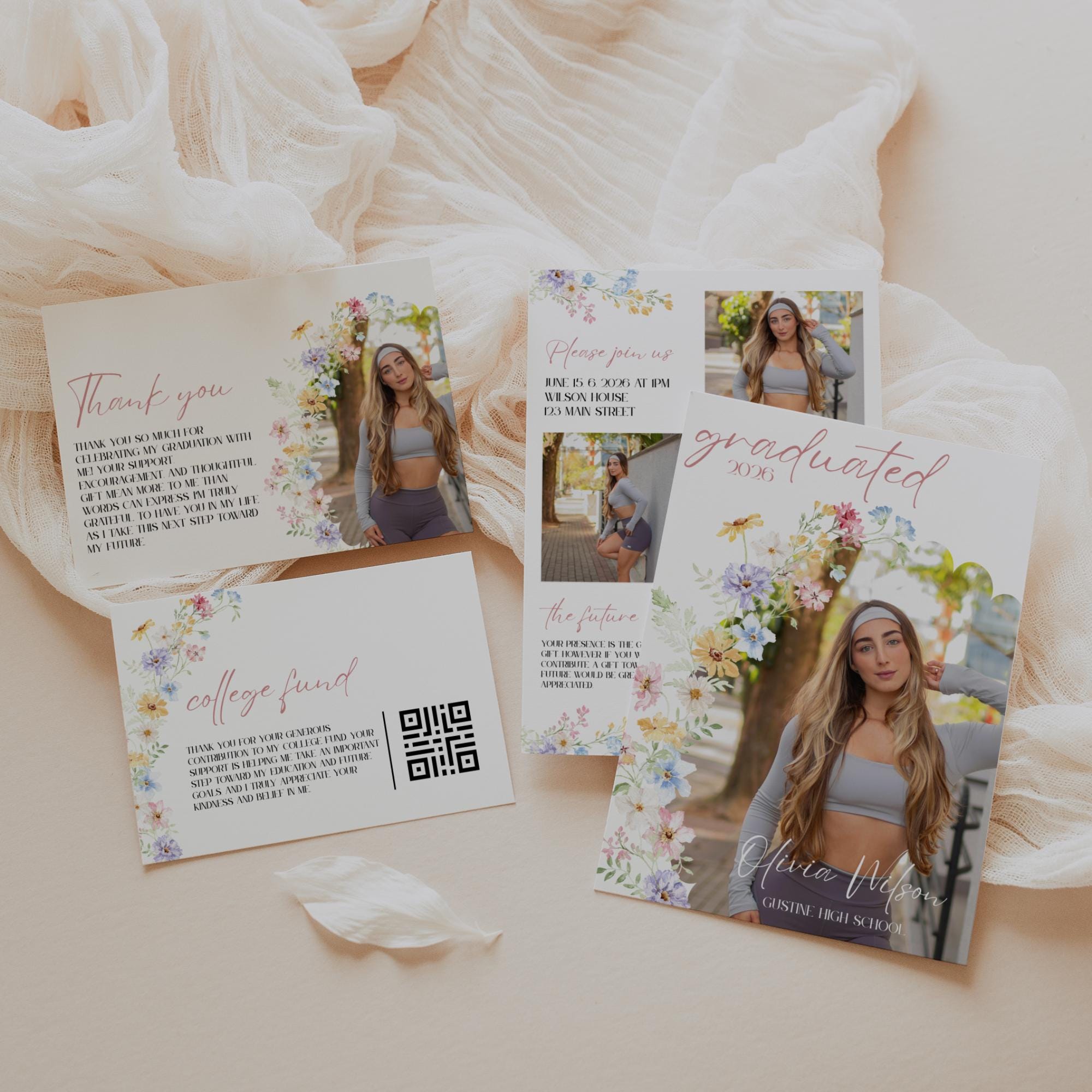 grad cards front and back Signature Graduation Announcement main image 0