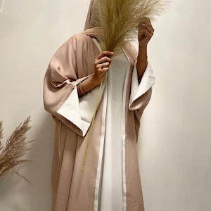 Noorahs Two toned (Pink & White) Two Piece Abaya