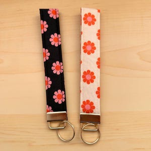 Porte-clés bracelet imprimé marguerite