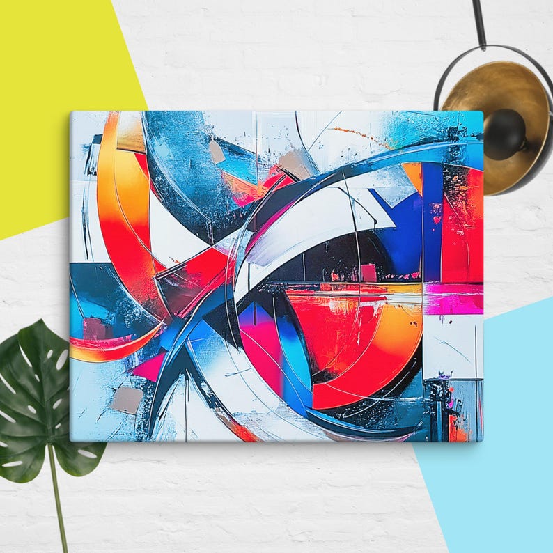 Abstract Print W/mounting Bracket Etsy