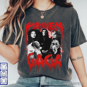 Mayhem Lady Gaga Graphic Tee, Comfort Colors T-Shirt, Vintage Horror Style Gaga Shirt, Concert Tour Fan Merch, Ships Fast!