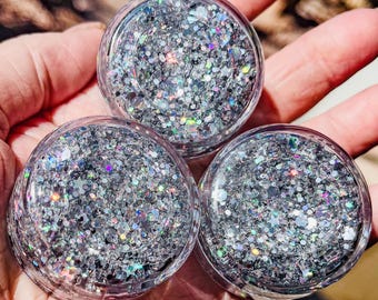 Brillo plateado brillante, gel con brillo para el cabello, gel para el cabello, gel con brillo