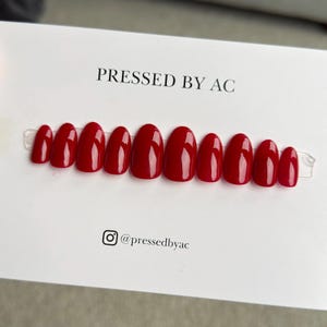 Dark Red Almond Press On Nails