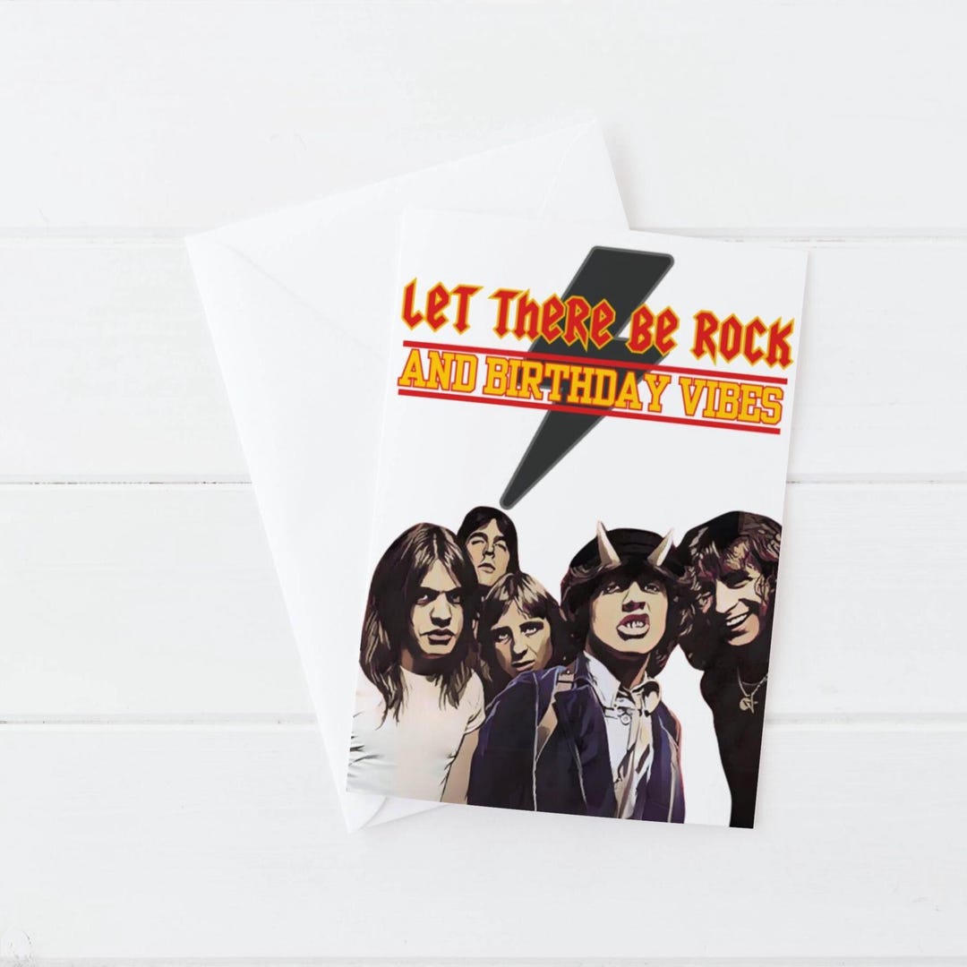 AC/DC Birthday Card: Thunderstruck, Back in Black - Rock Music - Etsy UK