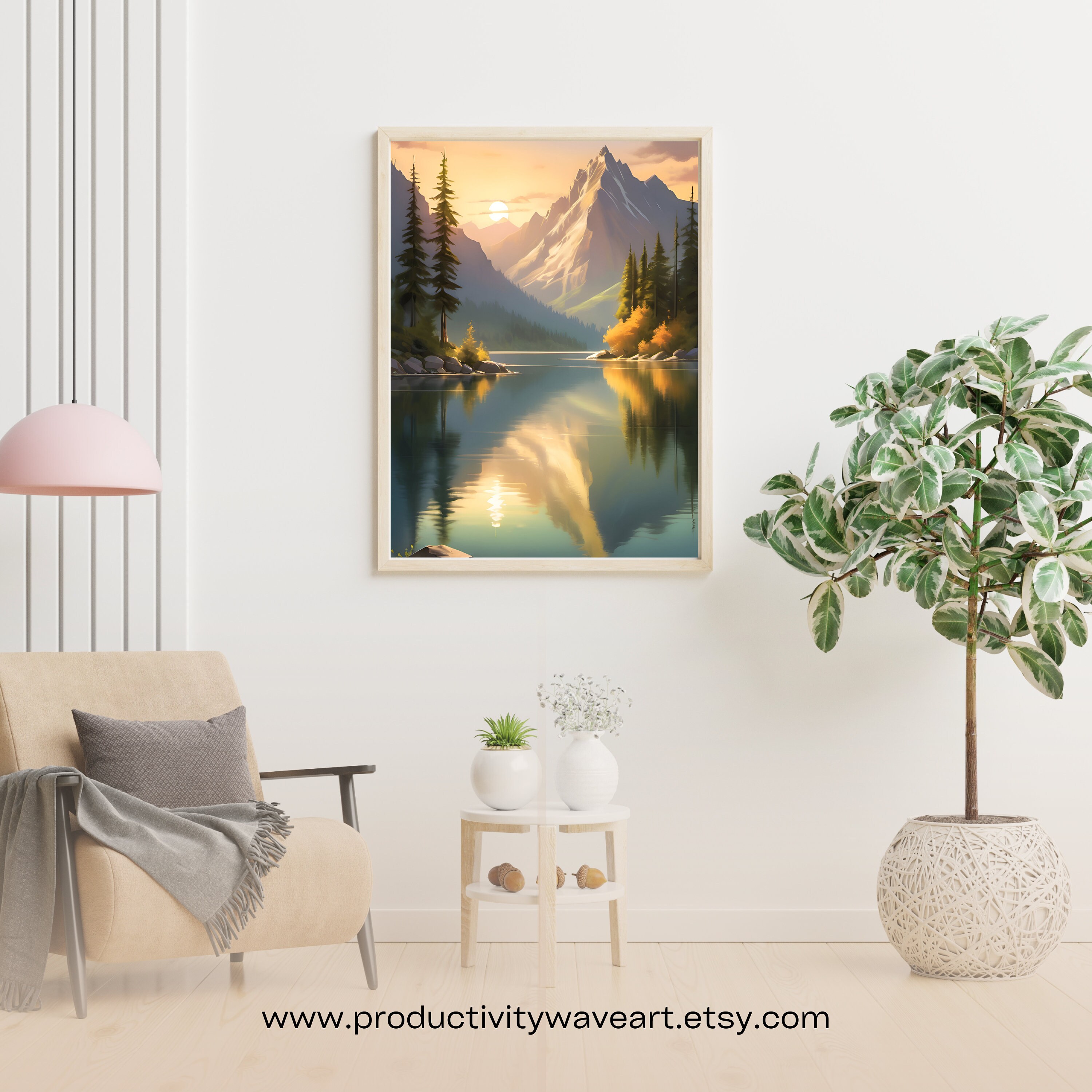 MOUNTAINS AUTUMN Landscape Printable Wall ART Peaceful Tranquil Nature ...