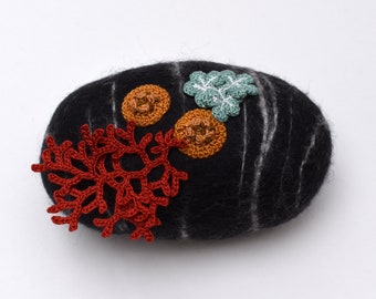 Lichen decorated felt stone