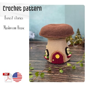 Mushrooms house crochet pattern. Toys crochet pattern. Amigurumi toys pattern. Christmas gift crochet pattern