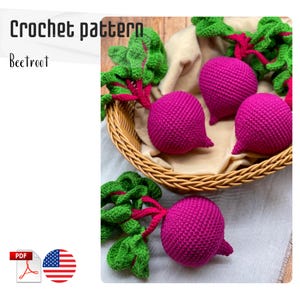 Beet Amigurumi Crochet Pattern: Vegetable Toy (PDF Pattern)