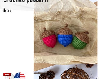 Acorn Crochet Pattern: Beginner-Friendly Christmas Decor (PDF Pattern)