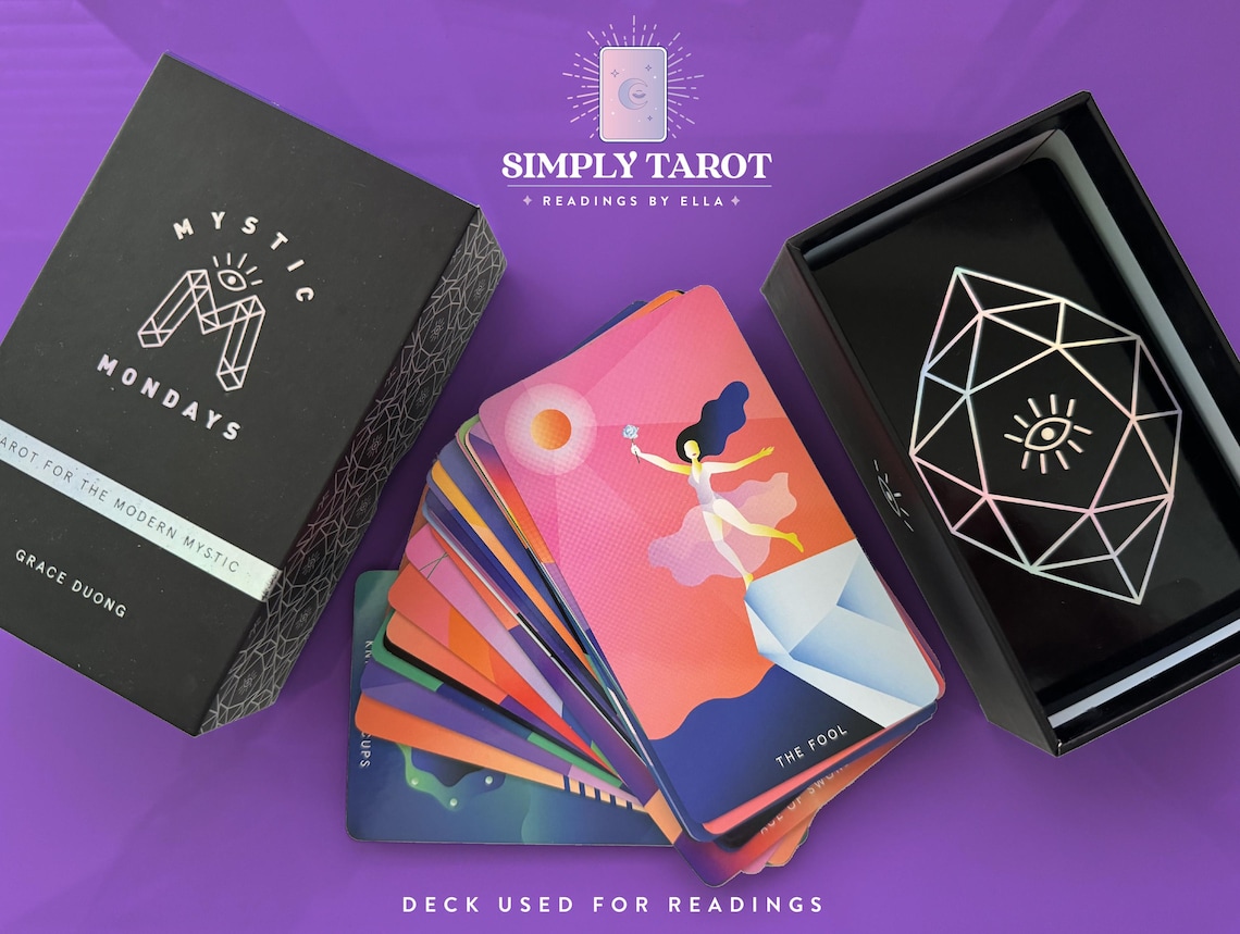 A tarot card depicting an intuitive reading for relationships with symbolic imagery