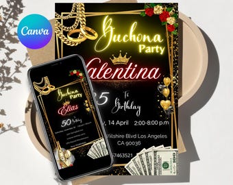 buchona invitation buchona party buchona invitation birthday card for buchona customizable buchona card editable in canva
