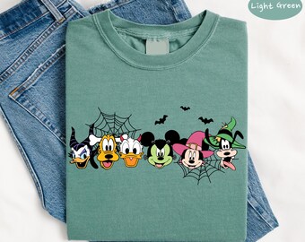 Comfort Colors® Halloween Party 2025 Tee, Mickey and Friends Shirt, Disney Characters Halloween Shirt, Disney Family Halloween Shirts