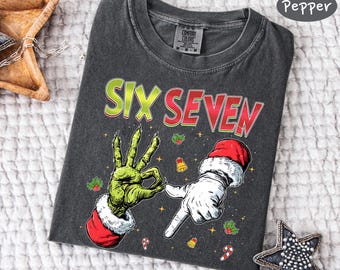 Six Seven Christmas Shirt, Viral 6 7 Meme Tee, Funny 67 Six Seven Meme Christmas Shirt, Meme Graphic Shirt, Funny Santa Says Six Seven Shirt