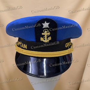 Custom Captain Hat Groom Gift – Personalized Skipper Hat with Anchor – Nautical Wedding, Bachelor Party, Yacht or Boating Accessory