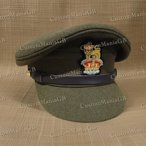 Britische Khaki-Stil Generaloffizierkappe, Festivaluniformhut Armee-Art Cosplay Kostümtheaterkappe für Dramaspiel und Ereignisse