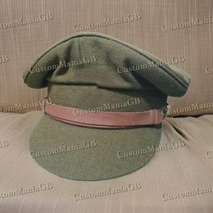 Olive Green Style US Officer Cap, Festival Uniform Hat Army-Style Cosplay Costume Theatre Cap for Drama Play and Events