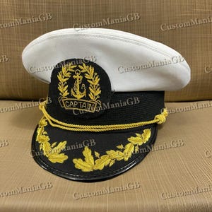 Gorra de capitán de yate, almirante, comandante, patrón, regalo para dueño de barco, gorra de capitán de yate con insignia