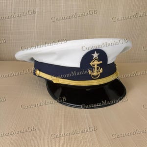 Gorra de capitán de yate, almirante, comandante, patrón, regalo para dueño de barco, gorra de capitán de yate con insignia