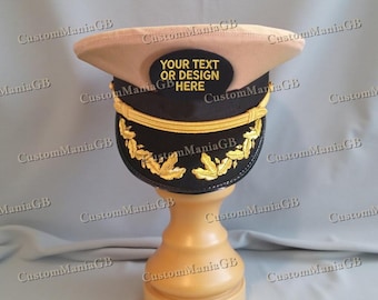 Custom Captain Ship Yacht Admiral Commander Skipper Hat, Gift For Boat Owner Cap, Personalize Hat