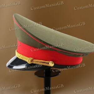 Olive Green Style US Officer Cap, Festival Uniform Hat Army-Style Cosplay Costume Theatre Cap for Drama Play and Events