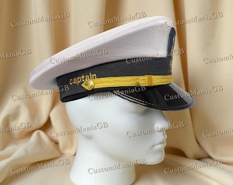 Custom Captain Ship Yacht Admiral Commander Skipper Hat, Gift For Boat Owner Cap, Personalize Hat