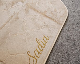 Personalized Prayer Mat,Islamic, Nikkah,Birthday,Eid Gift,Premium Soft Sajjadah with Name,Muslim Salah Mat,Janamaz,Thick Foam Prayer Mat