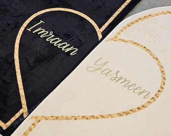Personalized Couple Thick Prayer Set, Couple Set Gift, 2 Prayer Mat Set,Personalized Prayer Rug,Islamic Gift,Ramadan Gift,Eid Gift,