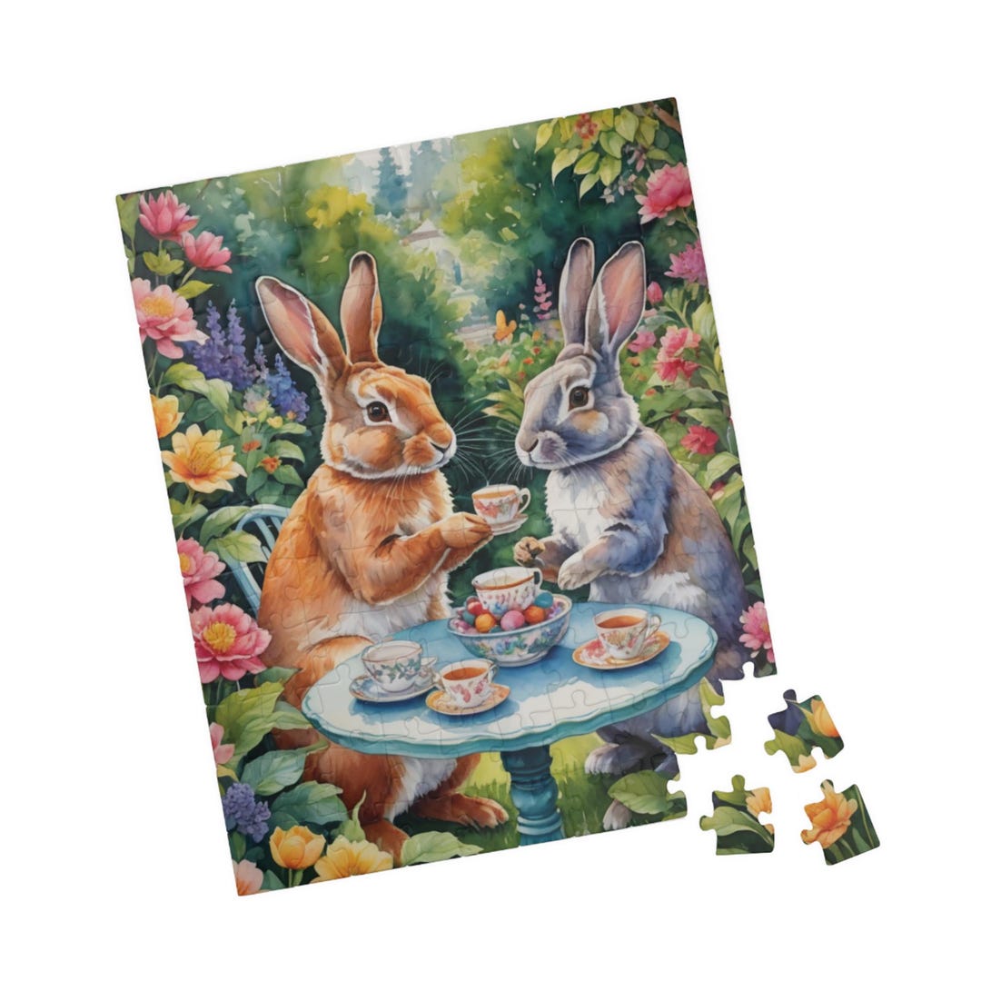 High Tea Puzzle Whimsical High Tea Bunnies Puzzle, 110/252/520/1014-piece Jigsaw ...