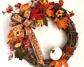 Pumpkin Autumn Wreath