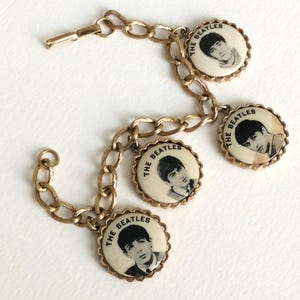 Vintage 1964 Original Beatles Picture Charm Bracelet NEMS ENT LTD Collectible Beatles Memorabilia