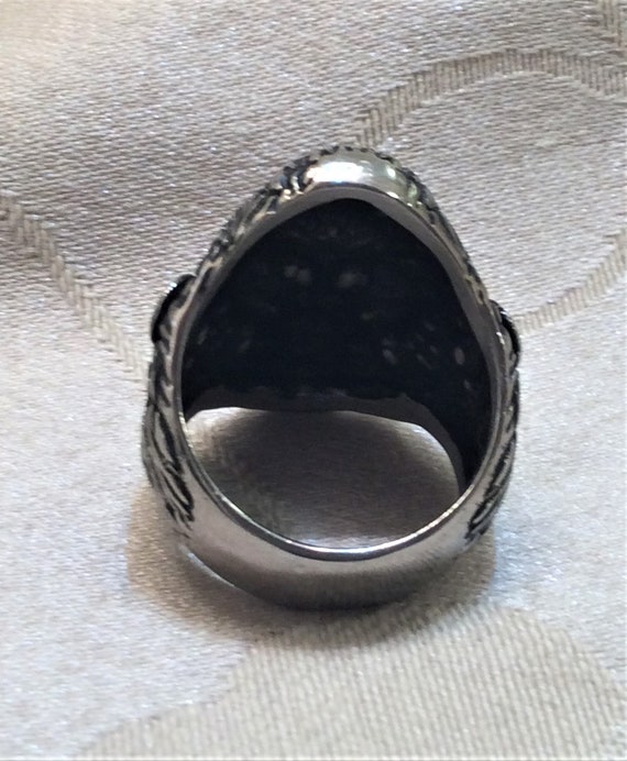 Vintage Gorilla Head Statement Ring Detailed Oxid… - image 6