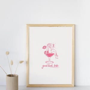 Good Luck Babe の歌詞プリント | Chappell Roan 風ポスター | バーカート用ピンクポニークラブ装飾 | デジタルダウンロード
