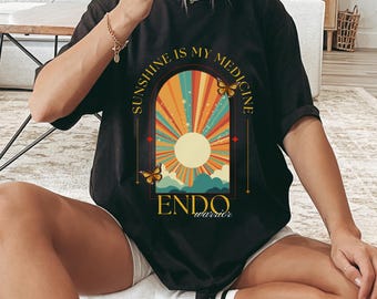Endometriosis Warrior T-Shirt: Retro Sun, Chronic Illness Awareness