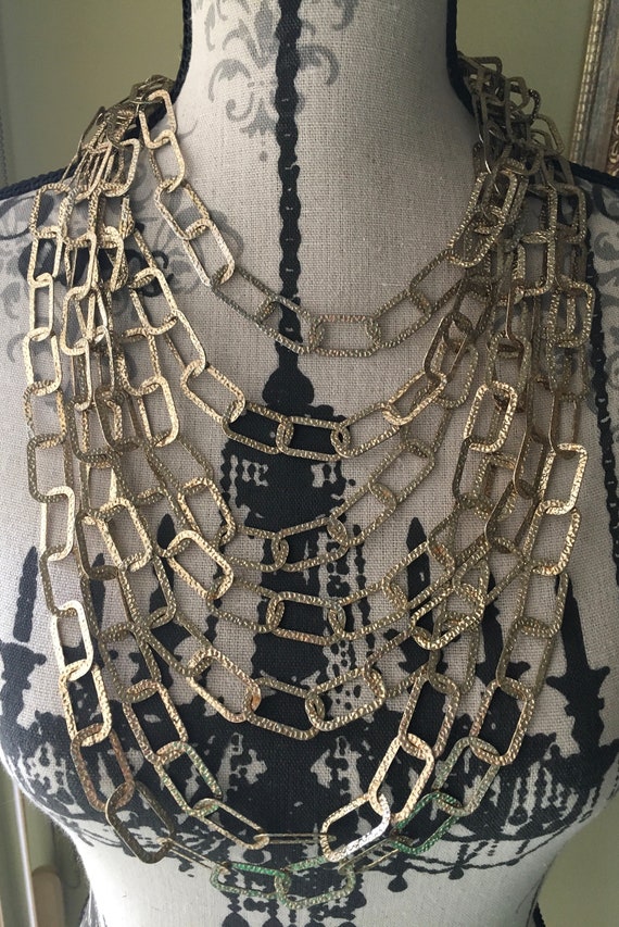 Vintage chunky 7 strand womens necklace