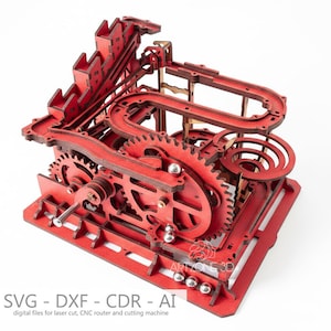 3D Wooden Marble Run Model: Laser Cut Files (SVG, DXF, CDR)