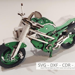 3D-motorpuzzelmodel, lasergesneden sjabloon (digitaal bestand)