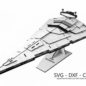 Star Wars Star Destroyer 3D Model: Laser Cut Template (Digital File)