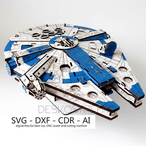 Millennium Falcon 3D Model: Laser Cut Puzzle Template (Digital Files)