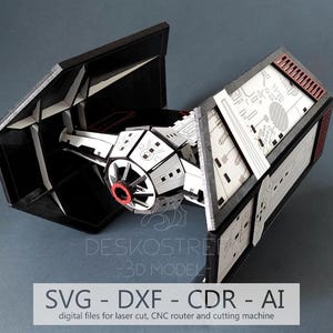 Star Wars Tie-Advanced 3D Puzzle: Laser Cut Template (Digital File)