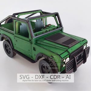 Land Rover Defender 90: 3D Wooden Puzzle Laser Cut Template (Digital File)