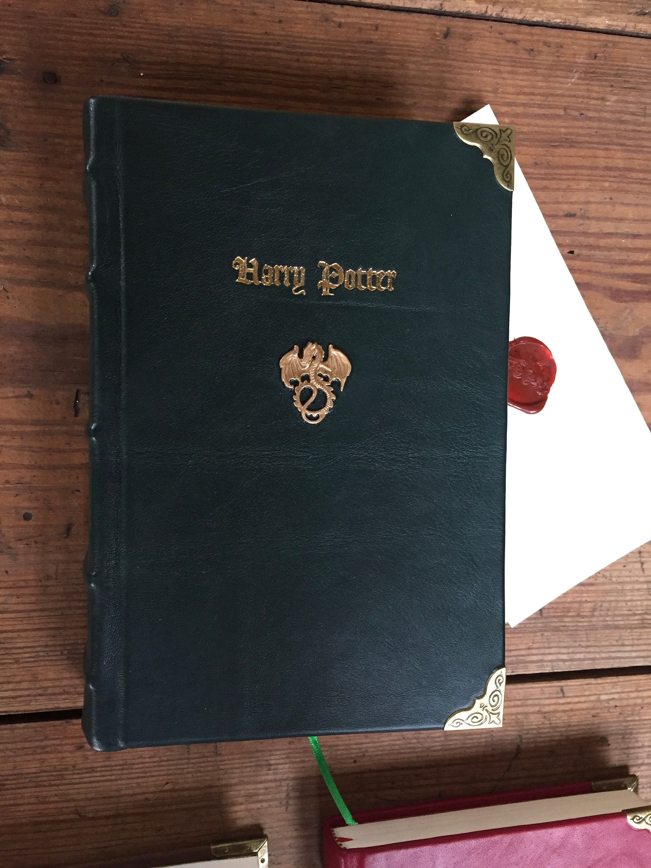 Made to Order Harry Potter Book Set Custom Leather Bound Lambskin Books 1 7  